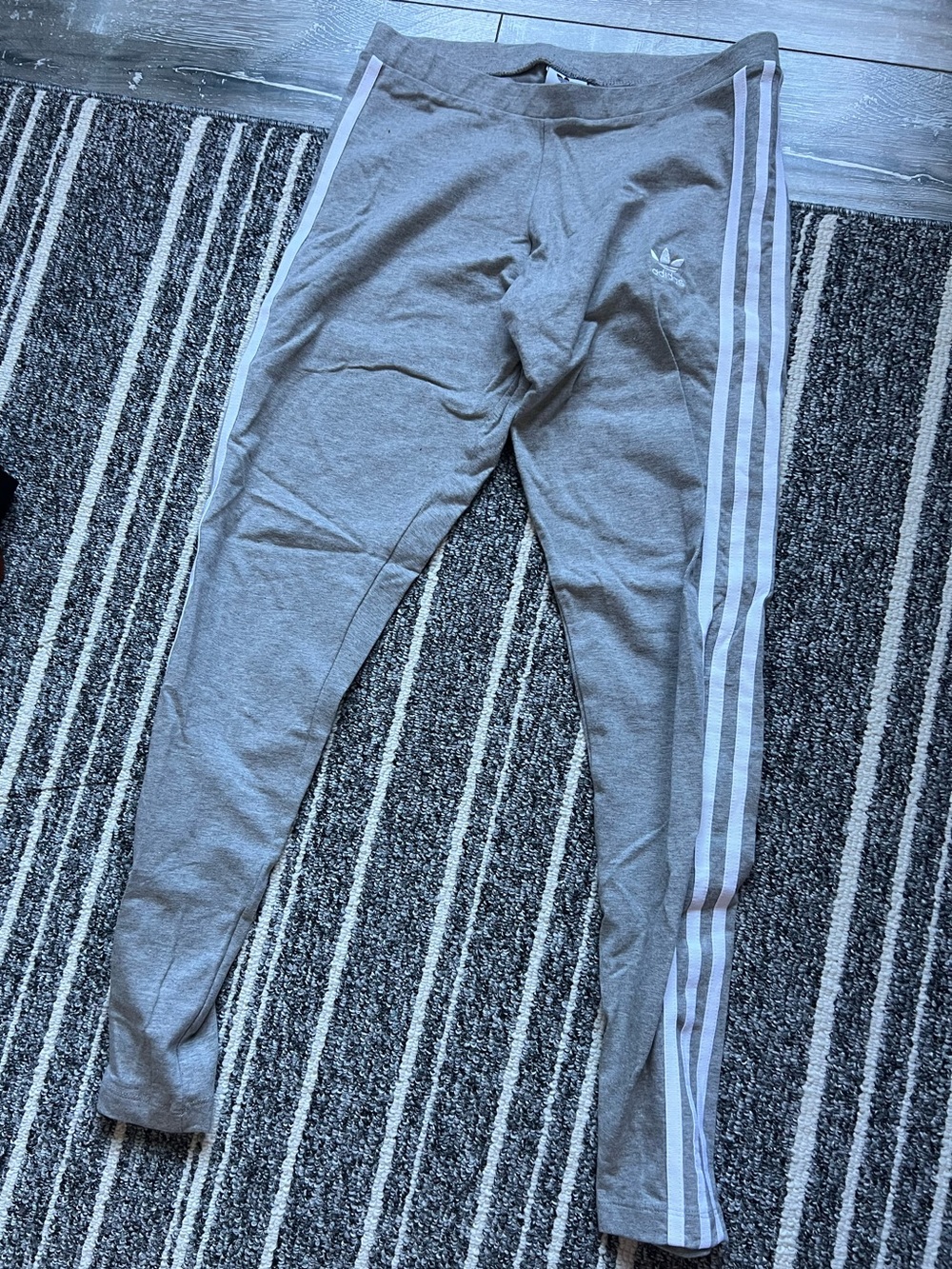 Adidas Gray Women’s Three-Stripe Leggings